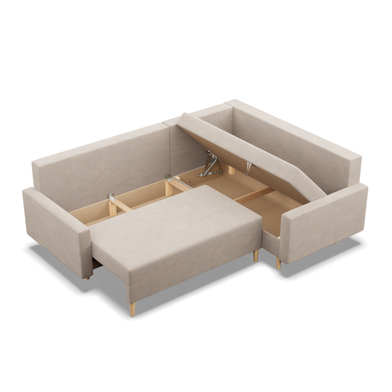 Ecksofa BLANK LO, Stoffart - Gruppe II, Füllung - Federkern, Seite - RECHTS, Farbe - BEIGE Ecksofa BLANK LO, Stoffart - Gruppe II, Füllung - Federkern, Seite - RECHTS, Farbe - BEIGE