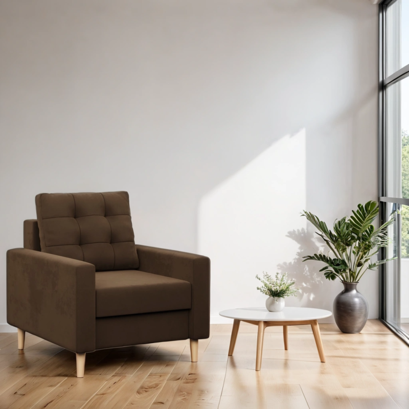 Chair BLANK, Fabric type - I group, Filling - Foam, Color - BROWN Chair BLANK, Fabric type - I group, Filling - Foam, Color - BROWN