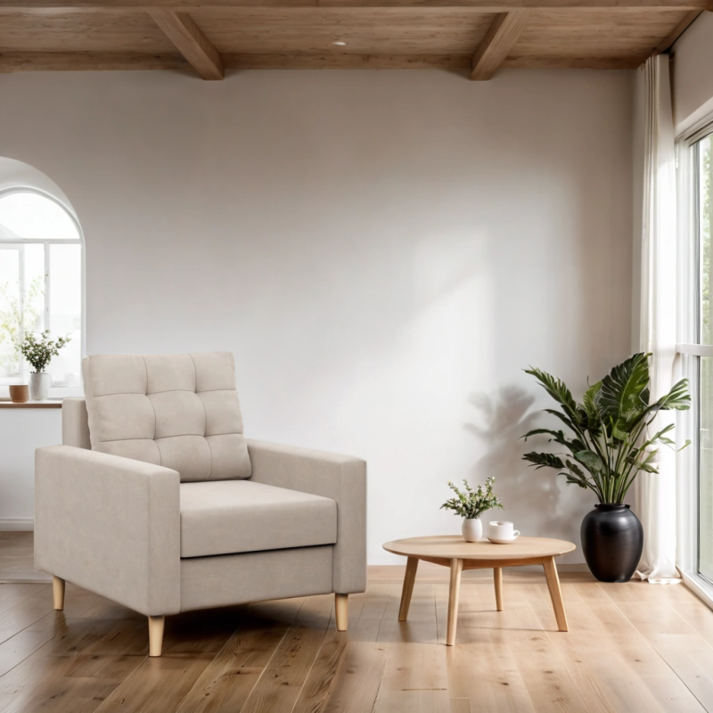 BLANK Armchair, Fabric Type - Group II, Filling - Spring, Color - BEIGE BLANK Armchair, Fabric Type - Group II, Filling - Spring, Color - BEIGE