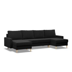BLANK U corner sofa, Fabric type - Group I, Filling - Foam, Color - BLACK