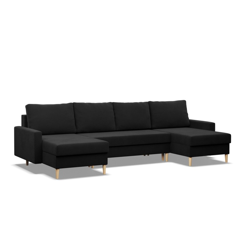Ecksofa BLANK U, Stoffart - I Gruppe, Füllung - Schaum, Farbe - SCHWARZ Ecksofa BLANK U, Stoffart - I Gruppe, Füllung - Schaum, Farbe - SCHWARZ