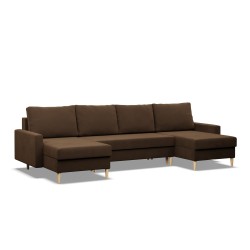 BLANK U Corner Sofa, Fabric Type - Group I, Filling - Foam, Color - BROWN