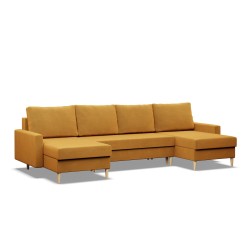 Corner sofa BLANK U, Fabric type - Group II, Filling - Spring, Color - YELLOW