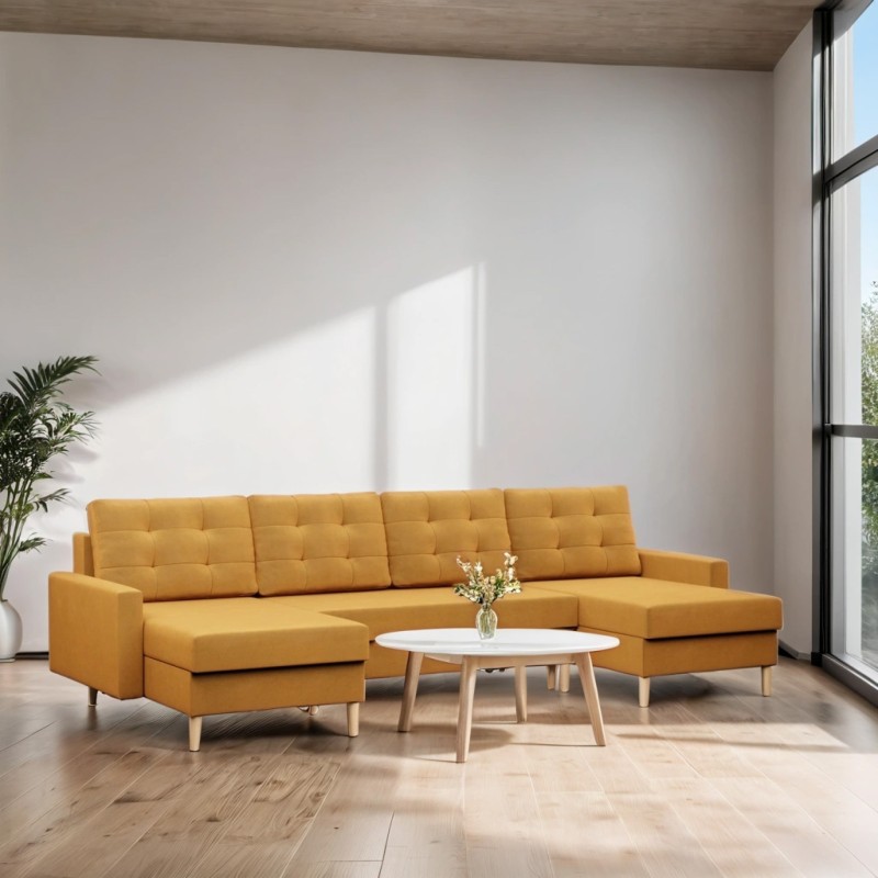 Ecksofa BLANK U, Stoffart - Gruppe II, Polsterung - Federkern, Farbe - GELB Ecksofa BLANK U, Stoffart - Gruppe II, Polsterung - Federkern, Farbe - GELB