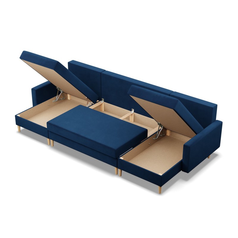 Ecksofa BLANK U, Stoffart - Gruppe II, Füllung - Federkern, Farbe - DUNKELBLAU Ecksofa BLANK U, Stoffart - Gruppe II, Füllung - Federkern, Farbe - DUNKELBLAU