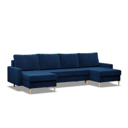 Corner Sofa BLANK U, Fabric Type - Group II, Filling - Spring, Color - NAVY BLUE
