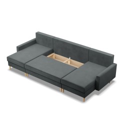 Ecksofa BLANK U, Stoffart - Gruppe II, Füllung - Federkern, Farbe - DUNKELGRAU Ecksofa BLANK U, Stoffart - Gruppe II, Füllung - Federkern, Farbe - DUNKELGRAU