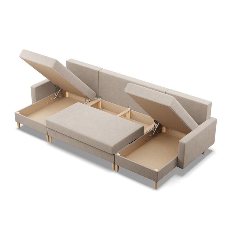 Ecksofa BLANK U, Stoffart - II Gruppe, Füllung - Federkern, Farbe - BEIGE Ecksofa BLANK U, Stoffart - II Gruppe, Füllung - Federkern, Farbe - BEIGE