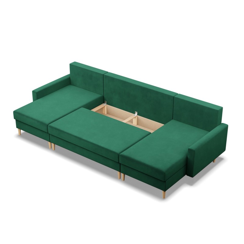 Ecksofa BLANK U, Stoffart - Gruppe II, Füllung - Federkern, Farbe - FLASCHENGRÜN Ecksofa BLANK U, Stoffart - Gruppe II, Füllung - Federkern, Farbe - FLASCHENGRÜN