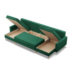 Ecksofa BLANK U, Stoffart - Gruppe II, Füllung - Federkern, Farbe - FLASCHENGRÜN Ecksofa BLANK U, Stoffart - Gruppe II, Füllung - Federkern, Farbe - FLASCHENGRÜN