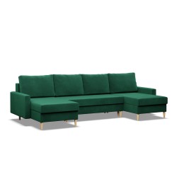 BLANK U Corner Sofa, Fabric Type - Group II, Filling - Spring, Color - BOTTLE GREEN