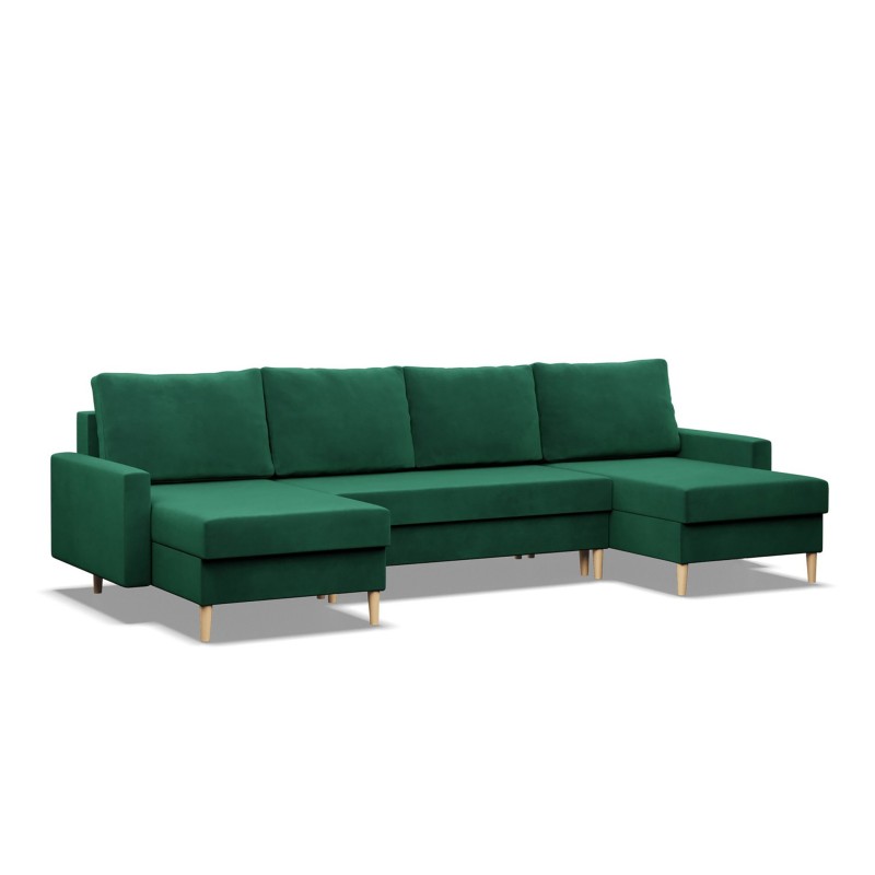 Ecksofa BLANK U, Stoffart - Gruppe II, Füllung - Federkern, Farbe - FLASCHENGRÜN Ecksofa BLANK U, Stoffart - Gruppe II, Füllung - Federkern, Farbe - FLASCHENGRÜN