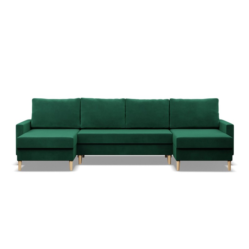 Ecksofa BLANK U, Stoffart - Gruppe II, Füllung - Federkern, Farbe - FLASCHENGRÜN Ecksofa BLANK U, Stoffart - Gruppe II, Füllung - Federkern, Farbe - FLASCHENGRÜN
