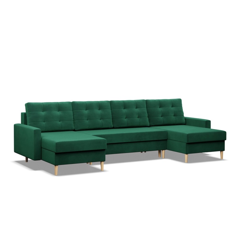 Ecksofa BLANK U, Stoffart - Gruppe II, Füllung - Federkern, Farbe - FLASCHENGRÜN Ecksofa BLANK U, Stoffart - Gruppe II, Füllung - Federkern, Farbe - FLASCHENGRÜN