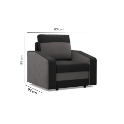 ORION Armchair, Filling - Foam, Color - GRAY + BLACK ORION Armchair, Filling - Foam, Color - GRAY + BLACK