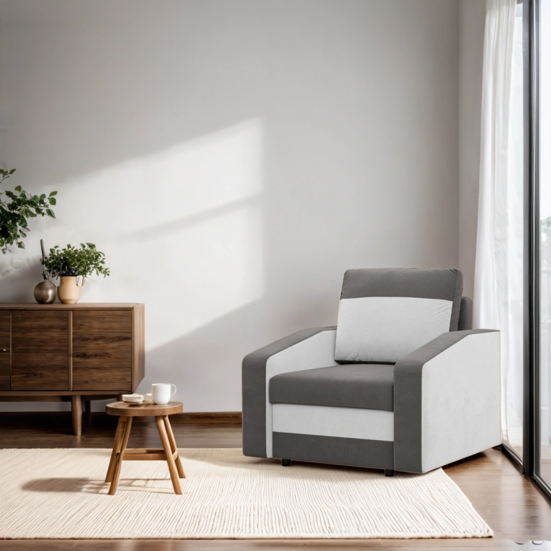 ORION Armchair, Filling - Foam, Color - GRAY + WHITE ORION Armchair, Filling - Foam, Color - GRAY + WHITE
