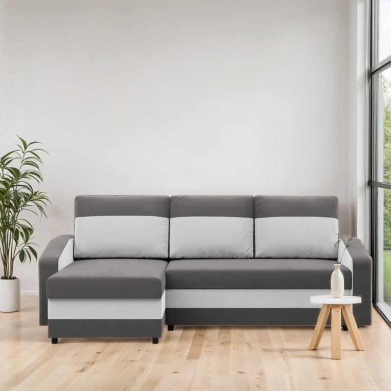 ORION Corner Sofa, Filling - Foam, Color - GRAY + WHITE ORION Corner Sofa, Filling - Foam, Color - GRAY + WHITE