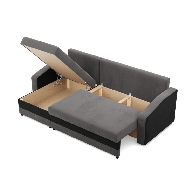 ORION Corner Sofa, Filling - Foam, Color - GRAY + BLACK ORION Corner Sofa, Filling - Foam, Color - GRAY + BLACK