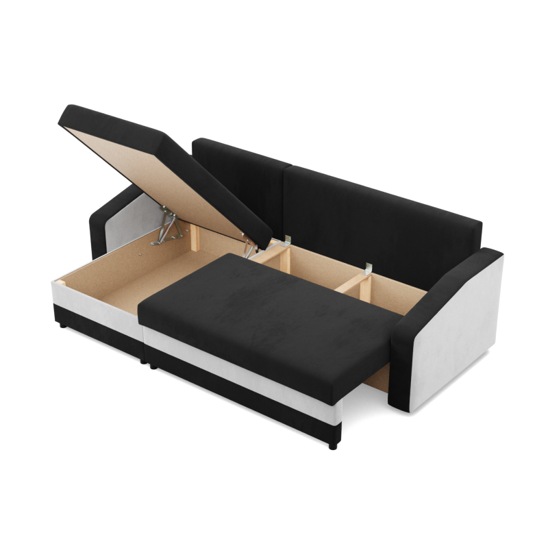ORION Corner Sofa, Filling - Foam, Color - BLACK + WHITE ORION Corner Sofa, Filling - Foam, Color - BLACK + WHITE