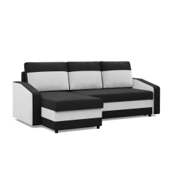 ORION Corner Sofa, Filling - Foam, Color - BLACK + WHITE