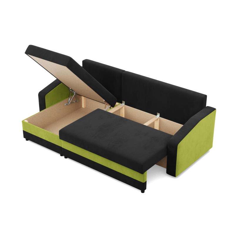 ORION Corner Sofa, Filling - Foam, Color - BLACK + LIME ORION Corner Sofa, Filling - Foam, Color - BLACK + LIME