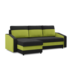 ORION Corner Sofa, Filling - Foam, Color - BLACK + LIME