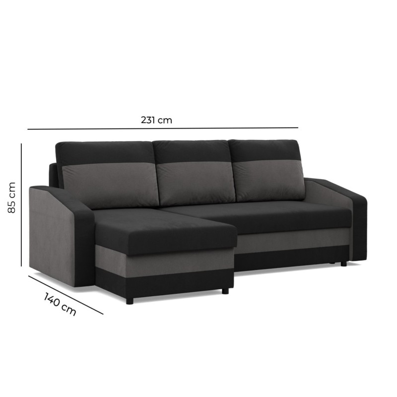 ORION Corner Sofa, Filling - Foam, Color - BLACK + FUCHSIA ORION Corner Sofa, Filling - Foam, Color - BLACK + FUCHSIA