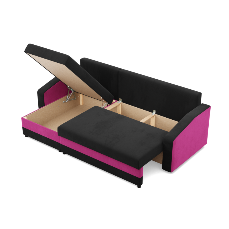 ORION Corner Sofa, Filling - Foam, Color - BLACK + FUCHSIA ORION Corner Sofa, Filling - Foam, Color - BLACK + FUCHSIA