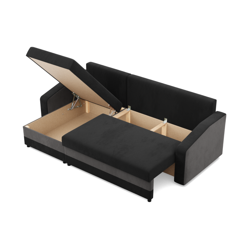 ORION Corner Sofa, Filling - Foam, Color - BLACK + GRAY ORION Corner Sofa, Filling - Foam, Color - BLACK + GRAY