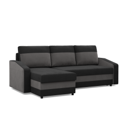 ORION Corner Sofa, Filling - Foam, Color - BLACK + GRAY