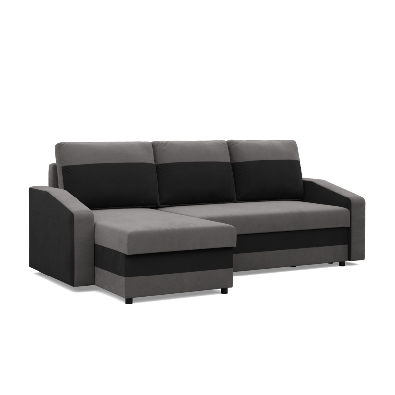ORION Corner Sofa, Filling - Spring, Color - GRAY + BLACK ORION Corner Sofa, Filling - Spring, Color - GRAY + BLACK