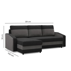 ORION Corner Sofa, Filling - Spring, Color - BLACK + FUCHSIA ORION Corner Sofa, Filling - Spring, Color - BLACK + FUCHSIA