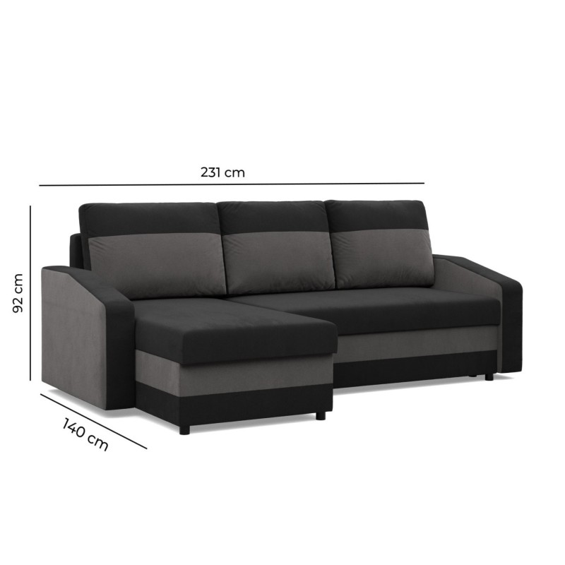ORION Corner Sofa, Filling - Spring, Color - BLACK + FUCHSIA ORION Corner Sofa, Filling - Spring, Color - BLACK + FUCHSIA