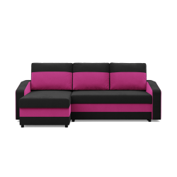 ORION Corner Sofa, Filling - Spring, Color - BLACK + FUCHSIA ORION Corner Sofa, Filling - Spring, Color - BLACK + FUCHSIA