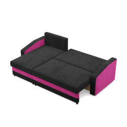 ORION Corner Sofa, Filling - Spring, Color - BLACK + FUCHSIA ORION Corner Sofa, Filling - Spring, Color - BLACK + FUCHSIA