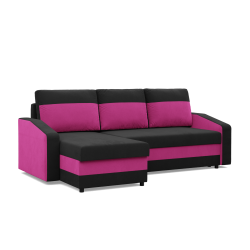 ORION Corner Sofa, Filling - Spring, Color - BLACK + FUCHSIA
