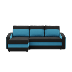 ORION Corner Sofa, Filling - Spring, Color - BLACK + TURQUOISE ORION Corner Sofa, Filling - Spring, Color - BLACK + TURQUOISE