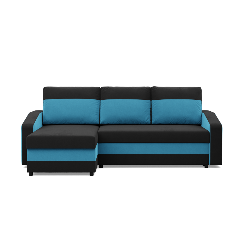 ORION Corner Sofa, Filling - Spring, Color - BLACK + TURQUOISE ORION Corner Sofa, Filling - Spring, Color - BLACK + TURQUOISE