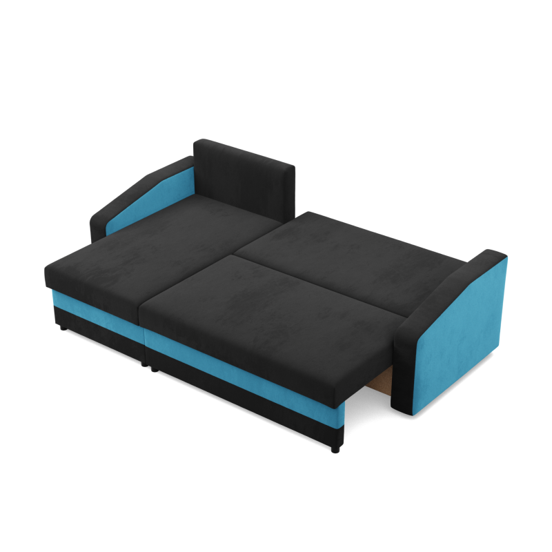ORION Corner Sofa, Filling - Spring, Color - BLACK + TURQUOISE ORION Corner Sofa, Filling - Spring, Color - BLACK + TURQUOISE