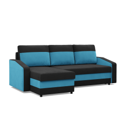 ORION Corner Sofa, Filling - Spring, Color - BLACK + TURQUOISE