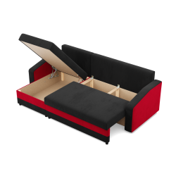 ORION Corner Sofa, Filling - Spring, Color - BLACK + RED ORION Corner Sofa, Filling - Spring, Color - BLACK + RED