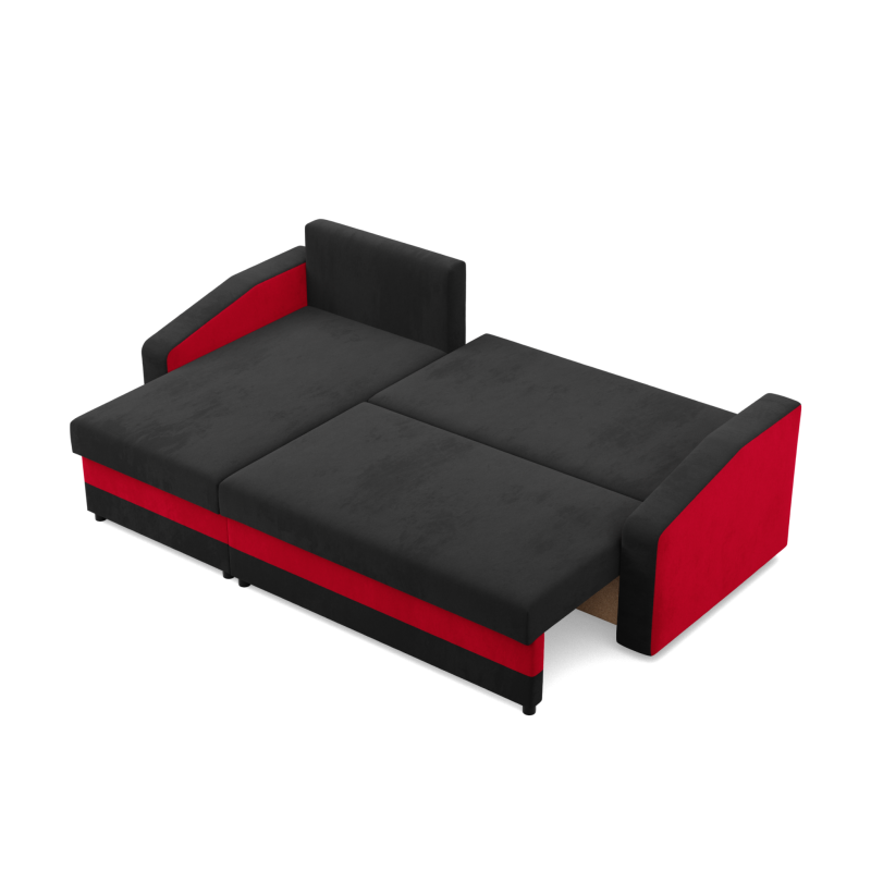 ORION Corner Sofa, Filling - Spring, Color - BLACK + RED ORION Corner Sofa, Filling - Spring, Color - BLACK + RED