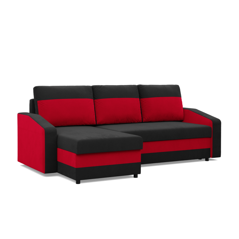 ORION Corner Sofa, Filling - Spring, Color - BLACK + RED ORION Corner Sofa, Filling - Spring, Color - BLACK + RED