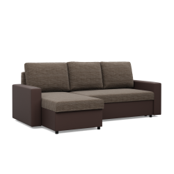 LUNA Corner Sofa, Color - BROWN + CAPPUCCINO