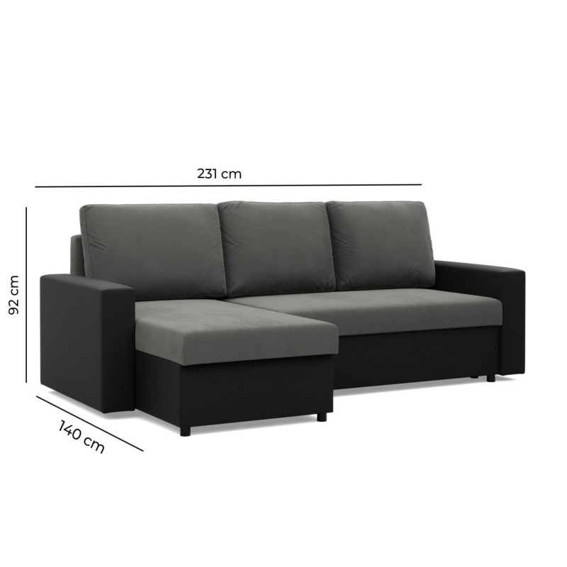 LUNA Corner Sofa, Color - GRAY + WHITE LUNA Corner Sofa, Color - GRAY + WHITE