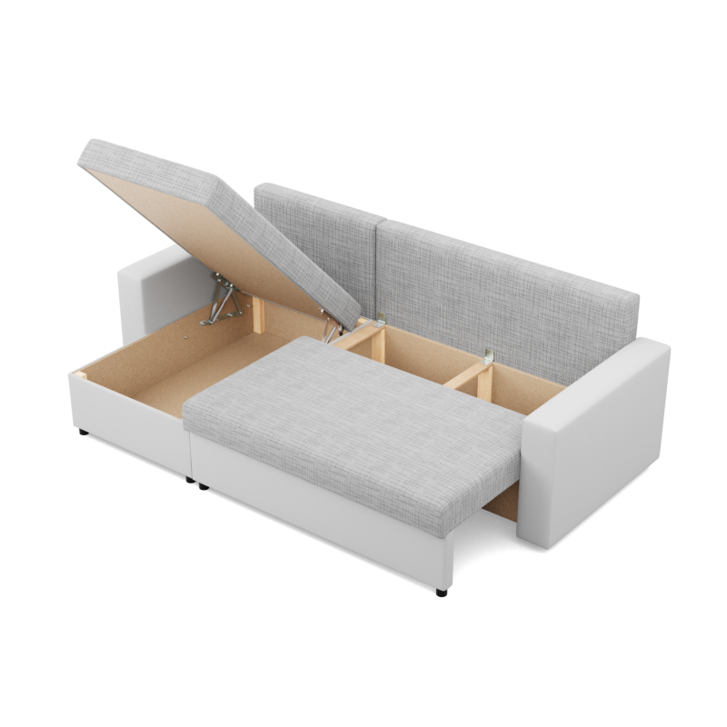 LUNA Corner Sofa, Color - GRAY + WHITE LUNA Corner Sofa, Color - GRAY + WHITE