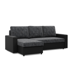 LUNA Corner Sofa, Color - DARK GRAY + BLACK