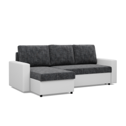 LUNA Corner Sofa, Color - DARK GRAY + WHITE