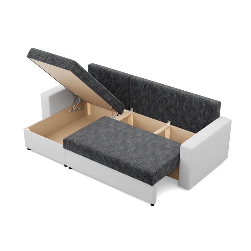 LUNA Corner Sofa, Color - DARK GRAY + WHITE LUNA Corner Sofa, Color - DARK GRAY + WHITE