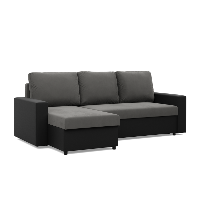 LUNA Corner Sofa, Color - ASH + BLACK LUNA Corner Sofa, Color - ASH + BLACK